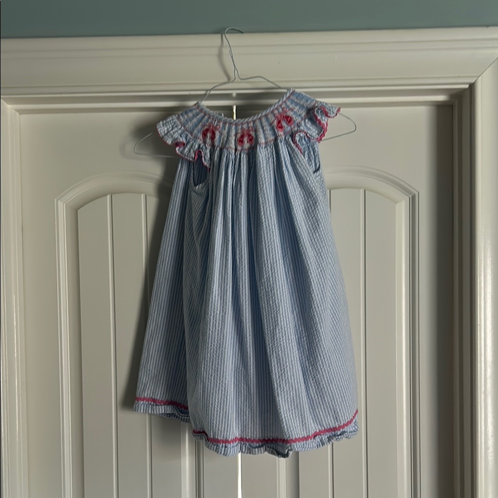 Blue and Pink Striped Kids Dress